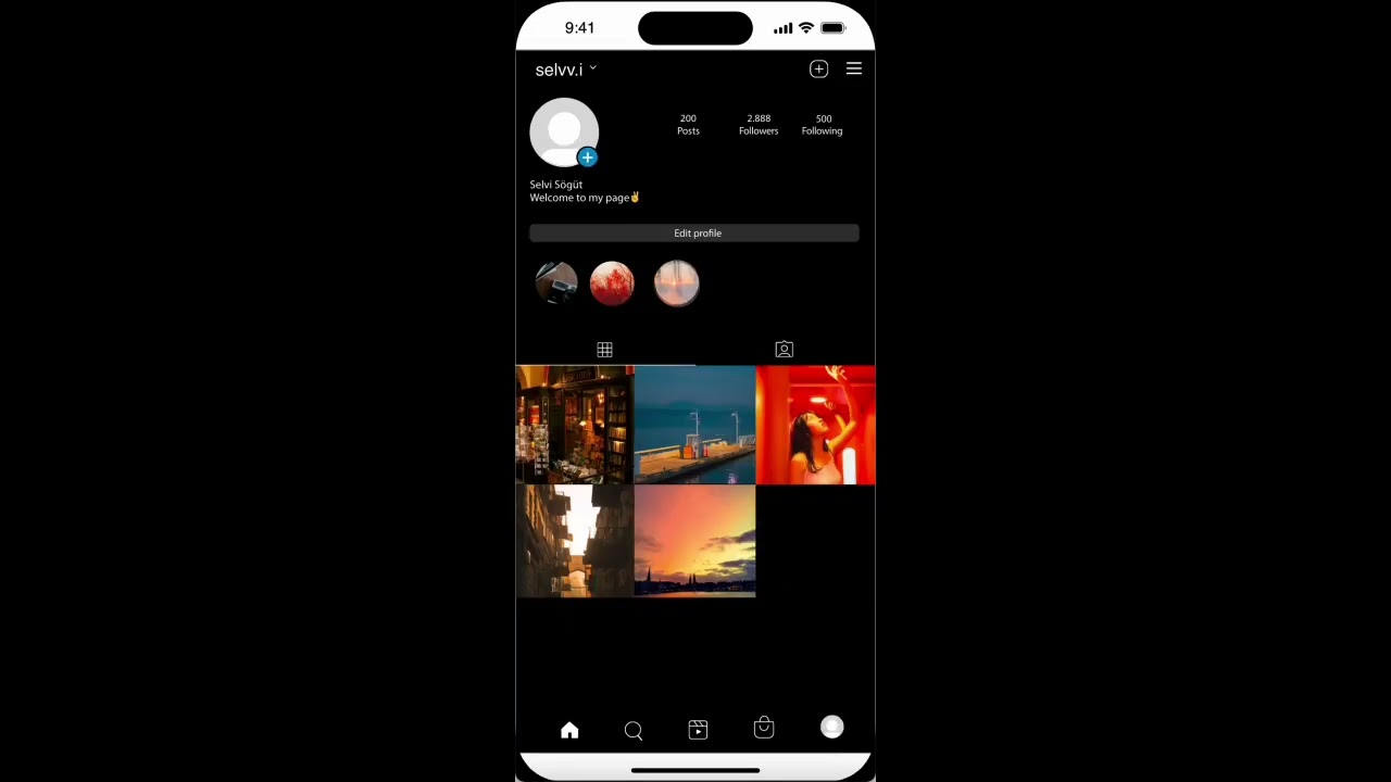App-Design: Instagram-Profilmusik von Selvi